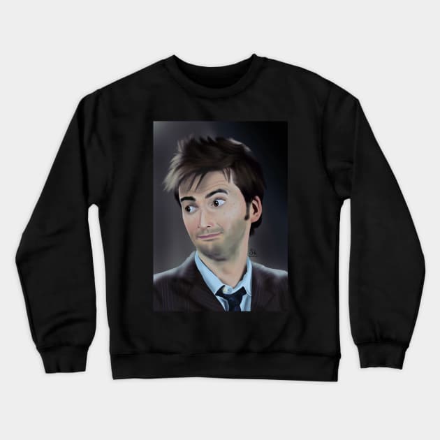 Tenth doctor portrait Crewneck Sweatshirt by AC Salva